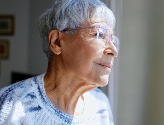  Lady looking at window